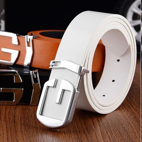 Designer high quality pu leather g belts Letter fashion men Belt Luxury G Buckle Brand waistband