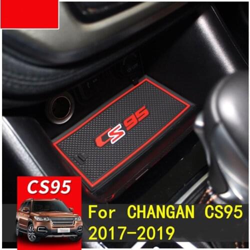 For CHANGAN CS95 2017-2019 3D Rubber Mat Door Slot Pad Cup Cushion Groove Mat Lnterior Anti Slip Mat Car Accessories
