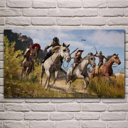 Ancient knight rider battle warrior fantasy artwork living room decoration home art decor wood frame fabric poster KJ299