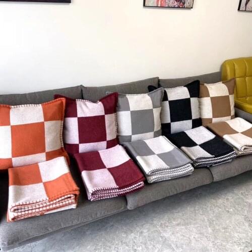 European and American nobles luxury thick gray 1510 g H blanket shawl scarf, thick air conditioning sofa aircraft blanket shawl