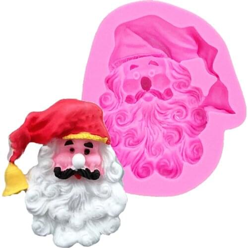 Santa Claus mold DIY silicone cake mold Christmas decoration mould Father Christmas soap form cake tools T1171