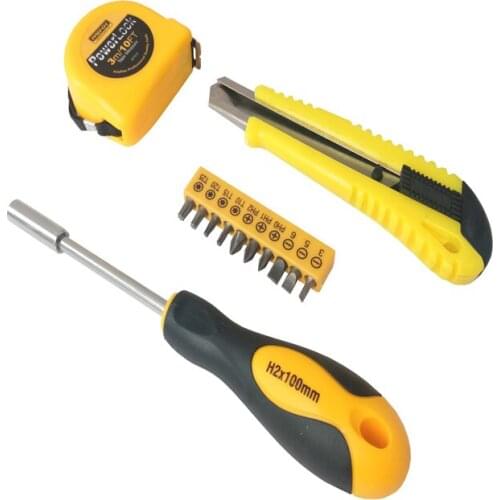 FREFOX 13 PIECE Hand Tool Set measure knife bits BIT holder for Industry Construction workshop Combination Household tool kits