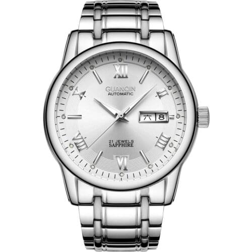 2020 Guanqin GQ10001-3A automatic watch new authentic fashion trend waterproof simple leisure steel band calendar night light