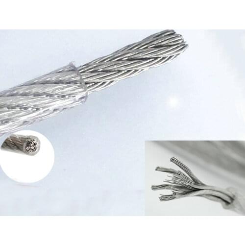 HQ BR01 BIG SIZE 6/8/10/12/14/20MM Diameter 304 Stainless Steel 7X19 Strcture Wire Rope with PVC Coating Coated Cable