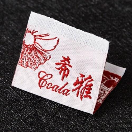 Customized brand clothing labels computer high denstity woven label and for garment 1000pcs/lot