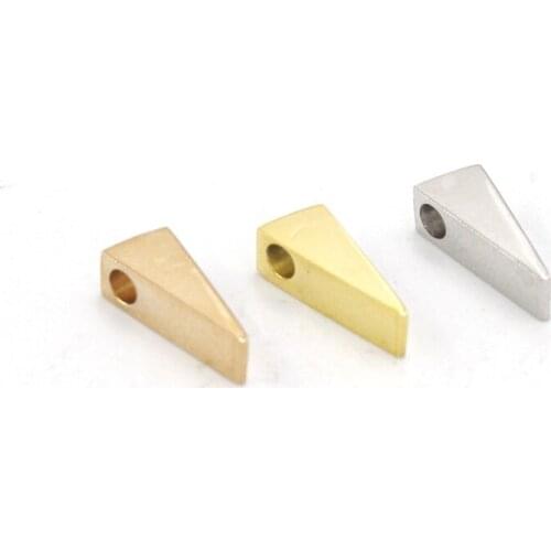 5pcs/lot 3x10mm Stainless Steel Triangle 1.8mm Hole Polishing Pendants For DIY Necklace Making Supplies Jewelry Finding