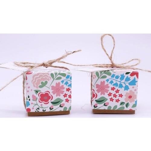 Party Favor Candy Box New craft paper Square Shape Wedding Favor Gift Boxes pie Party Box bags eco friendly 10/20pcs