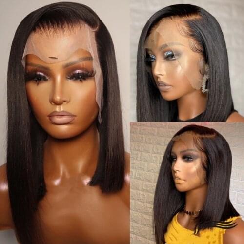 Short Bob Wigs Straight 6x6 5x5 13x6 Lace Wig Human Hair Wigs For Women Pre Pluck With Baby Hair Lace Front Wig Glueless Remy