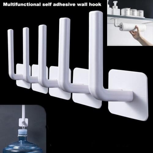 Kitchen Hook Bathroom Hanger Wall Decor Hooks Self Adhesive Accessories Paper Roll Rack Towel Holder Tissue Hanger Storage Rack