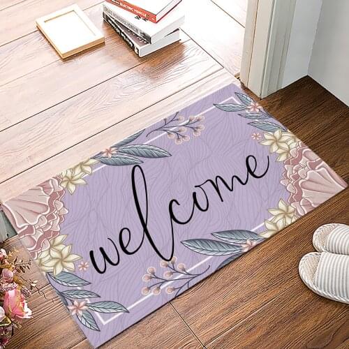 Flower Summer Purple Floor Mats for Living Rooms Anti-slip Carpets Kitchen Bathroom Rugs Entrance Doormat