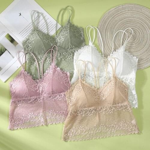 Linbaiway Women Padded Bras Fashion Push Up Seamless Bralette Female Underwear Lace Tube Crop Tops Lingerie Brassiere