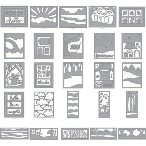 MT Gallery Rectangle Frame Metal Cutting Dies Cut Die Scrapbook Photo Album Decorative Embossing Stencils Paper Card Craft