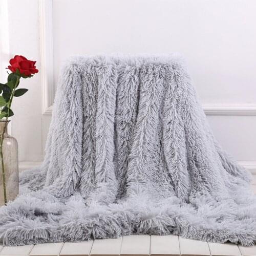 Soft Fur Throw Blanket on the Couch Long Shaggy Fuzzy Fur Faux Bed Sofa Blankets Warm Cozy With Fluffy Sherpa46