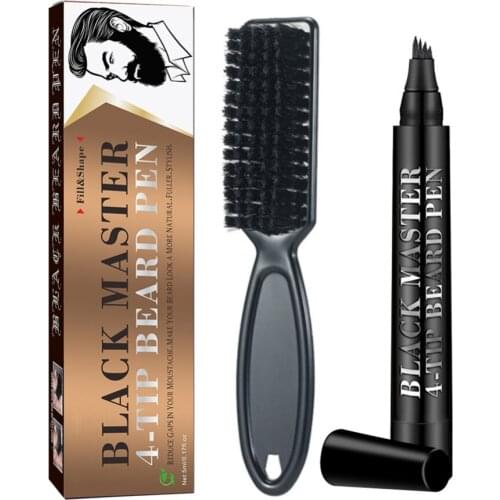 5ml Beard Filling Pen Brush Kit Salon Hair Engraving Styling Beard Pen Combination Coverage Enhancer