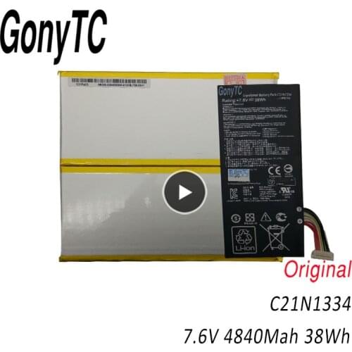 GONYTC C21N1334 Original Laptop Battery For ASUS Transformer Book T200TA T200T T200 1A 1K 200TA-C1-BL Tablet PC 7.6V 38WH