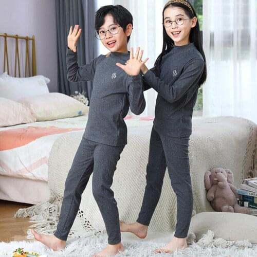 2-14 Year Teen age Sleepwear Underwear Set Warm Kids Long Johns Children Clothing Set 2021 Autumn Winter Baby Girl Boy Homewear