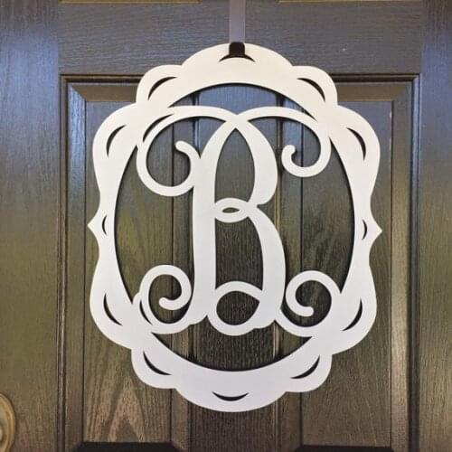 Mothers Day Gift, Front Door Decor, Monogram Door Sign, Metal Letter, InitialMonogram Door Wreath, Door Hanger, Door Wreath