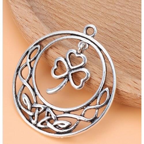 10pcs/lot Tibetan Silver Celtics Knot Clover Shamrock Charms Pendants for Necklace Jewelry Making Accessories