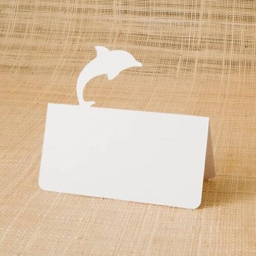 Custom color Dolphin Name Place Cards Wedding Party birthday bridal shower escort Card table number marker