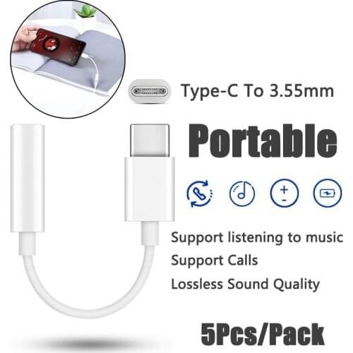 Portable Type C to 3.5mm Adapter Audio Jack Adapter For Samsung Huawei Xiaomi Wired Headphones Connecting Cellphones Type C Jack