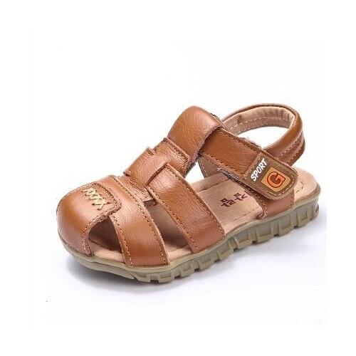 Boys Sandals Childrens Shoes kids shoes boys summer beach shoes genuine leather sandals flat heels hook&loop whole sale 2016