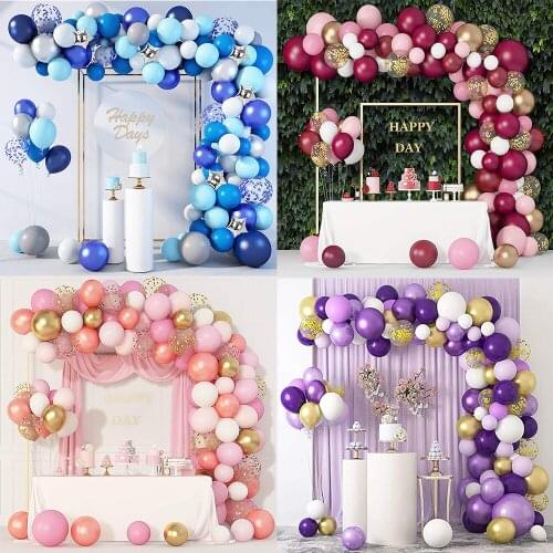 1 Set Blue Balloons Arch Kit Latex Confetti Navy Blue White Balloons Baby Shower Wedding Decor Happy Birthday Party Decoration