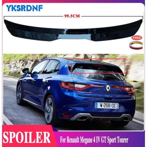 YKSRDNF For Renault Megane 4 IV GT Sport Tourer 2016-2020 Hatchback Spoiler ABS Universal Car Tail Wing Rear Roof Lip Spoiler