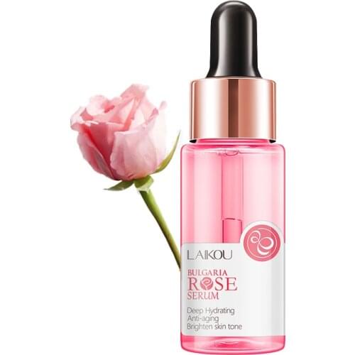 17ml Bulgaria Rose Serum Face Essence Deep Facial Moisturizing Brightening Cosmetics Resist Oxidation Reduce Acne Skin Care