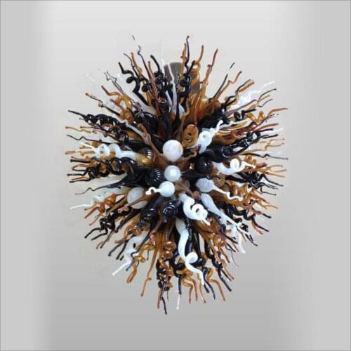 Unique Designed Mouth Blown Glass Chandeliers Customized Colored for Bedroom Decor