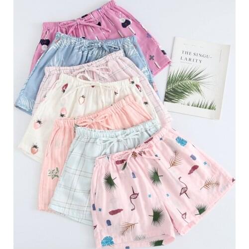 Women Summer Pajama Sleep Wear Printing Night Pants Sleep Wear for Ladies Pants Cotton Lounge Sleep Bottoms Home Clothes