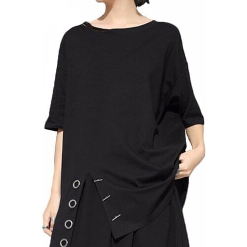 Summer 2020 Korean Fashion Tees Women Casual Cotton T Shirts Punk Tops Plus size