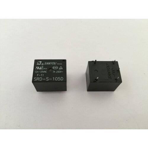 100pcs Mini Power Relay PCB type 5V DC coil SRD-S-105D
