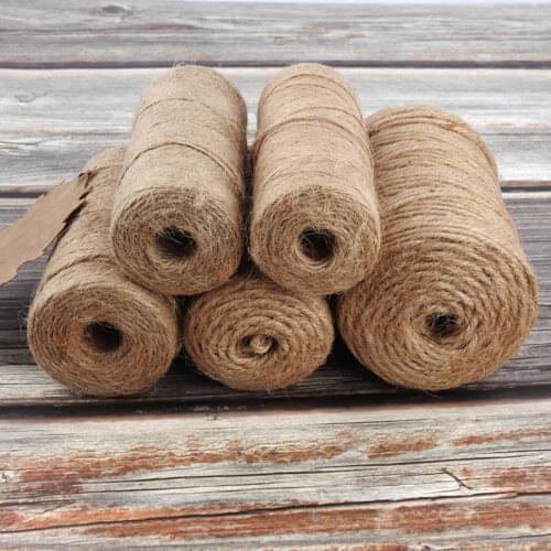 2mm 100m Natural Jute Hemp Rope Home Decoration Retro Style DIY Craft Cord Decorative Rope Handmade