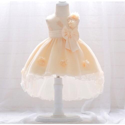 2021 Summer Christening 1st Birthday Dress For Baby Girl Frock Princess Girl Dresses Party Vestido Infant Flower Dress 612 Month