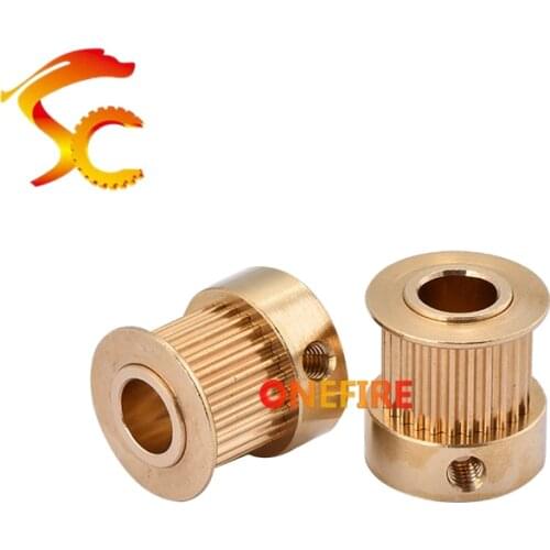 3D printer Brass GT2 25 teeth Timing Pulley Bore 8mm for belt width 10mm 2GT-25teeth Copper 2GT Pulley 25 teeth