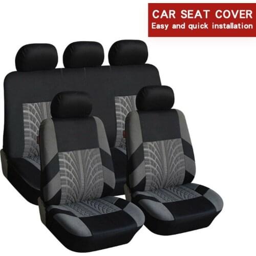 4/9PCS Track Detail Style Car Seat Covers Set Polyester Fabric Universal Fits Most Cars Covers Car Seat Protector