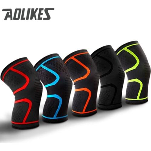 Aolike PR Elastic Knee Support Braces Sport Compression Knee Pad Sleeve for Basketball