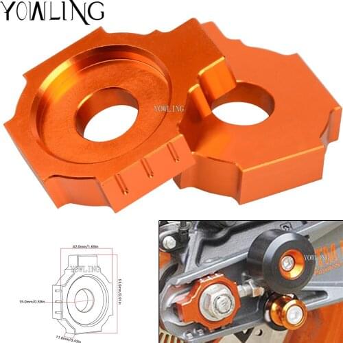 CNC Rear Axle Spindle Chain Adjuster Blocks for 125 200 390 RC125 RC200 RC390 2011 2012 2013 2014 2015 2016 2017