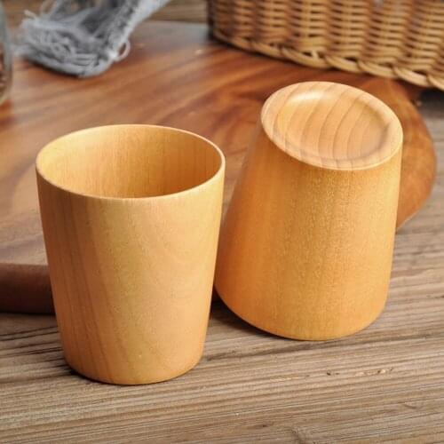 275ML/300ML Natural Wooden Cup Camping Supplies Juice Tourist Outdoor Tableware Beer Tea Picnic Milk Eco-Friendly Handmade Wood