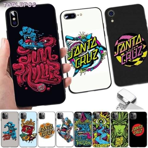 TOPLBPCS Santa Cruz Skateboards Art Painted Phone Case for iPhone 8 7 6 6S Plus X 5 5S SE 2020 XR 11 pro XS MAX