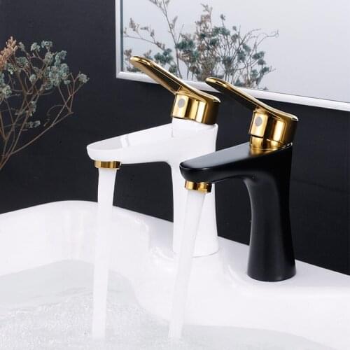 Black and white color bathroom basin faucet europe washbasin faucets