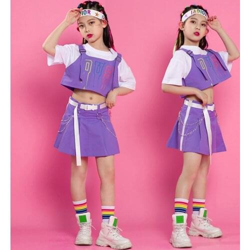 Kid Hip Hop Clothing Strap Oversized T Shirt Crop Top Streetwear Summer Shorts Skirt Mini for Girls Boys Dance Costume Clothes