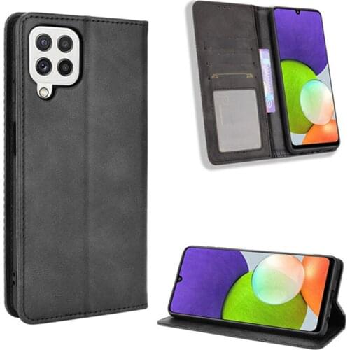 For Samsung Galaxy A22 4G 5G Luxury Flip PU Leather Wallet Magnetic Adsorption Case For Samsung A22 A 22 SamsungA22 Phone Bag