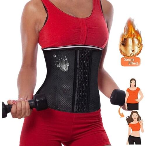 Womens 9 Steel Boned Latex Mesh Waist Trainer Hourglass Body Shaper Slimming Belt Breathable Shapewear Waist Cincher