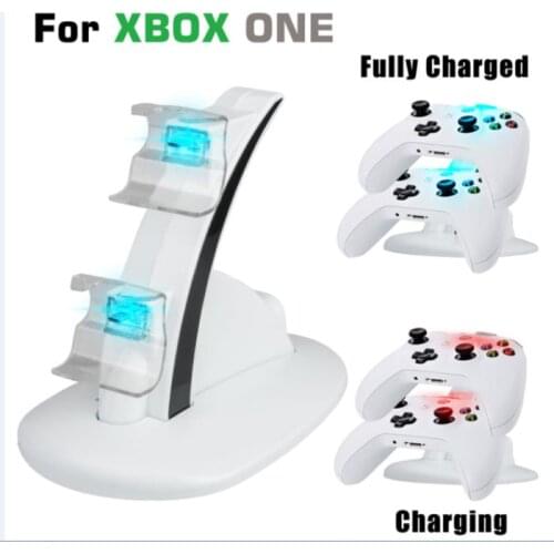 Dual Controller Fast Charging Dock USB Portfor X-box One And X-box One Controller,X-box Charger Station, White & Black 5v 1000MA
