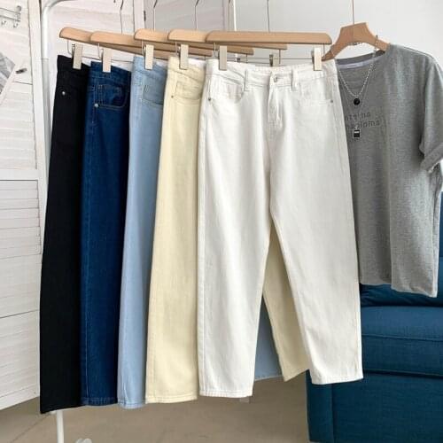 Streetwear Jeans Woman High Waist Mom Jeans For Women Plus Size Blue Black White Denim Jeans Pants Trousers