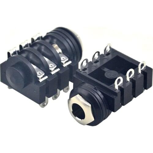 12PCS 1/4 6.35 mm Stereo Jack Socket INPUT or Output Jack Guitar Effects Pedals parts(Free Shipping )