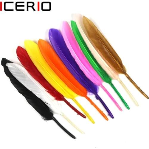 ICERIO 20PCS Goose Quill Feather Making Dry Wet Flies Wings Tail Fly Tying Material