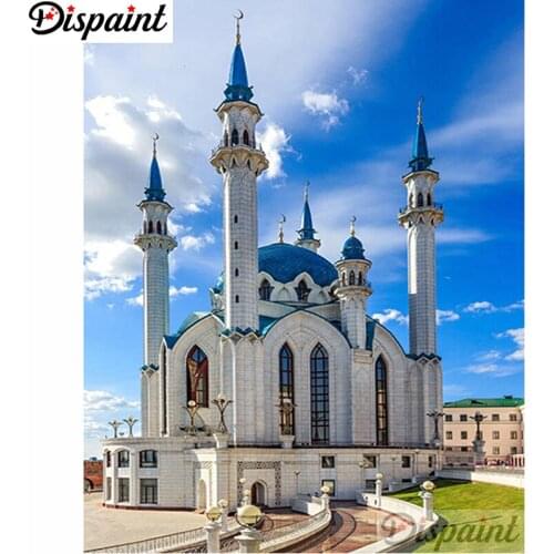 Dispaint Full Square/Round Drill 5D DIY Diamond Painting "Castle scenery" Embroidery Cross Stitch 3D Home Decor A27037