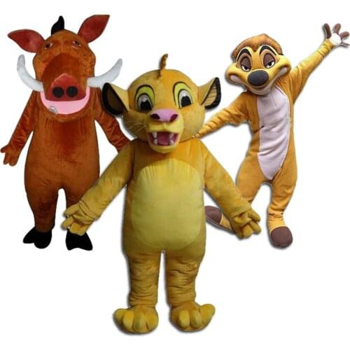 Masoct Lion King Simba Mascot Costume Pumma Timon mascot Costume Anime Cosplay Kits for Adult Halloween party event